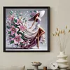 Lily Dress Elegant Girl-Partial Special Shaped Diamond painting 30*30CM