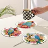 4PCS Acrylic Diamond Painting Placemats for Dining Table Decor Kit (Parrots)