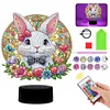 Acrylic Double Sided Bunny Diamond Painting LED Night Light for Easter Decor