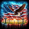 Diamond Painting -DIY Round Drill Independence Day Flag(40x40cm)
