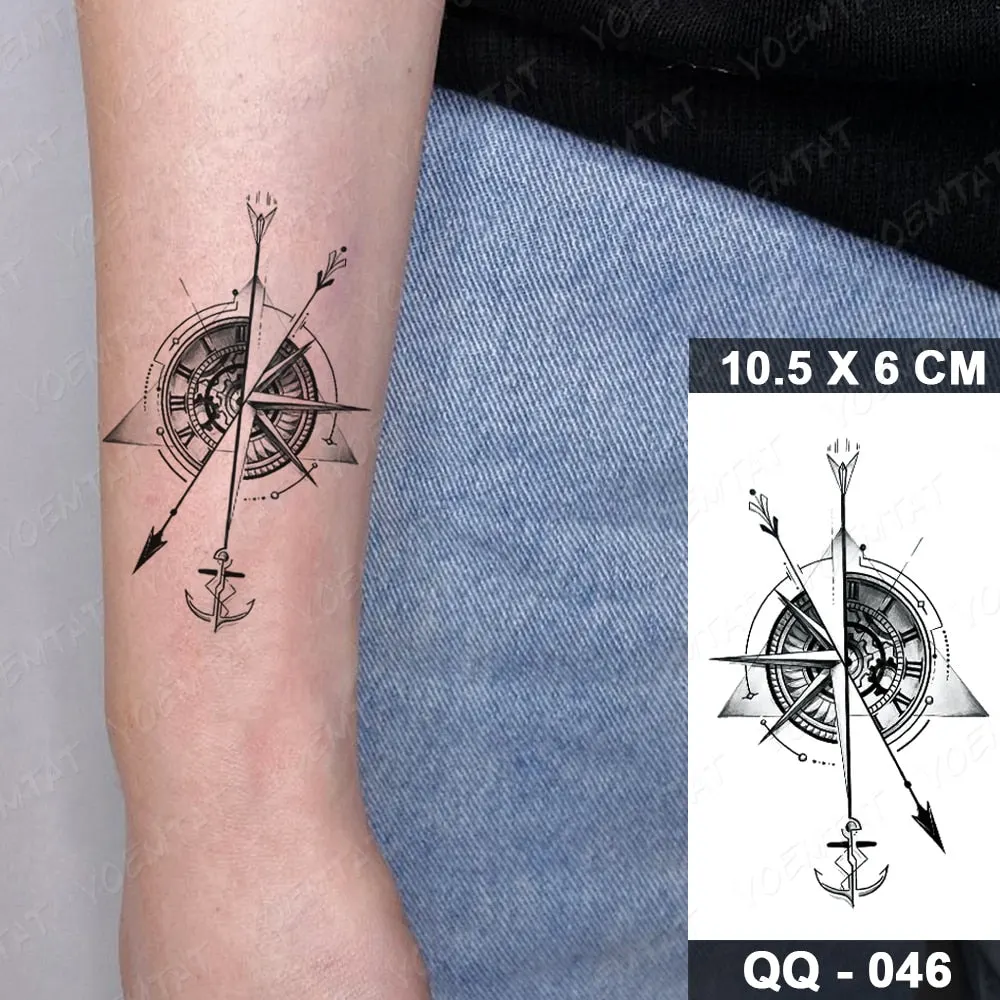 Waterproof Temporary Tattoo Sticker Small Lines Flowers Flash Tatoo Geometry Hand Arm Wrist Fake Tatto For Body Art Women Child