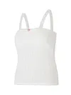 Summer Women's Y2K Crop Tops Skinny Sling Vest White Sleeveless Backless Lace Trim Slim Fit Tanks Camis Streetwear