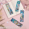 (US Local)8Pcs DIY Owl Diamond Painting Art Bookmarks with Crystal Pendants for Reading
