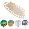 【Wholesale Discount】Wooden Carved Cross Stitch Thread Board Embroidery Thread Plate (Racoon)