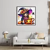 Pumpkin Witch-Partial 11CT Stamped Cross Stitch Bead Embroidery 36*36cm/14.17*14.17in