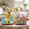 2pcs/set DIY Special Shape Diamond Painting Easter Bunny Egg Wooden Desk Ornament Craft Decor Kit