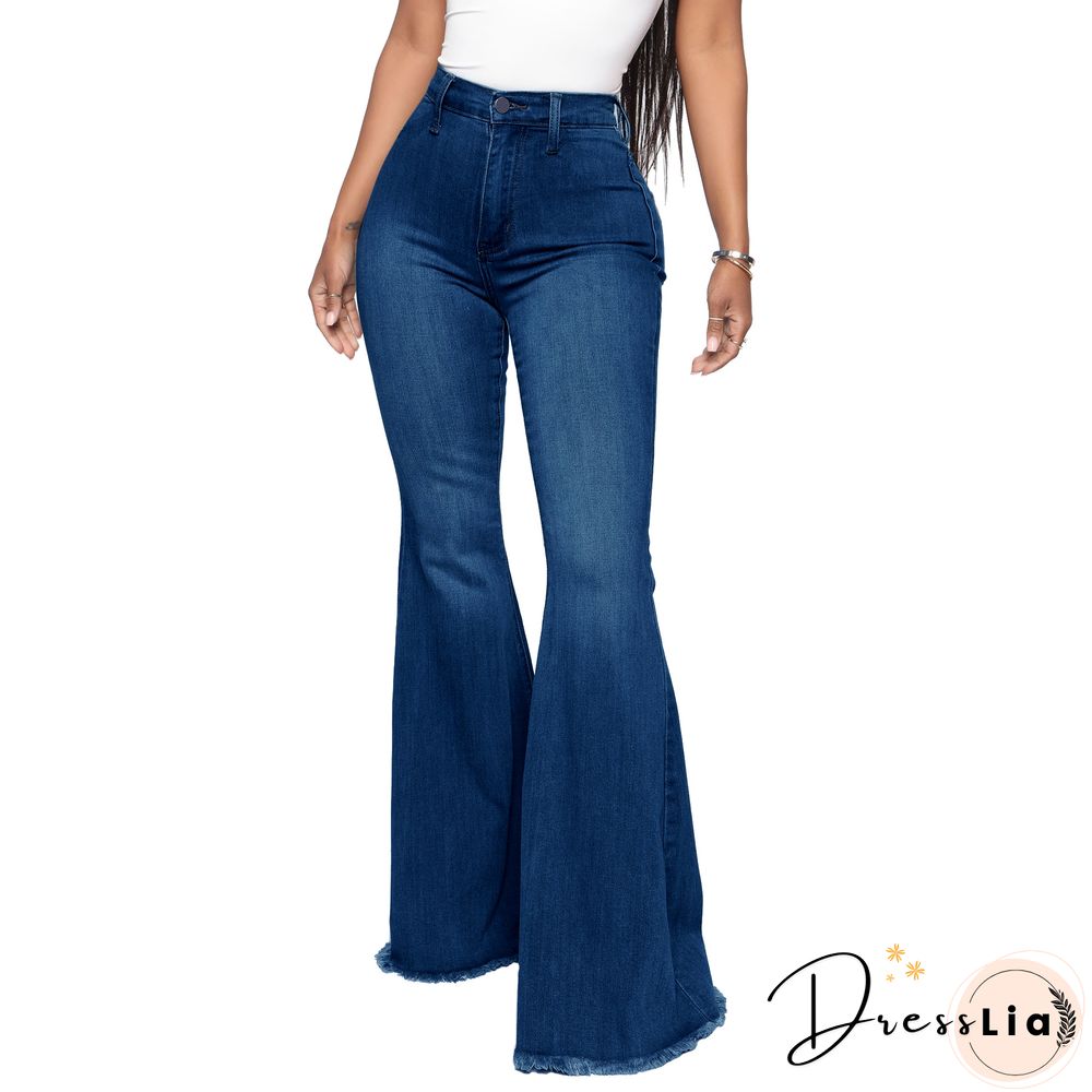 High Waist Stretch Plus Size Flare Jeans Pants