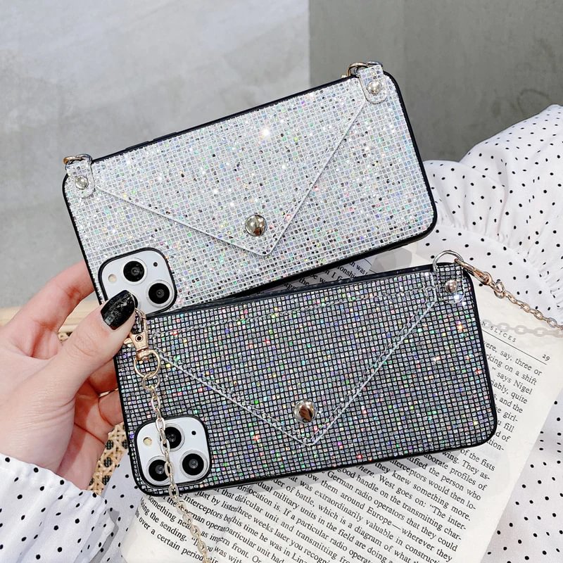 For iPhone 13/14 Luxury Flash Wallet Phone Case