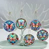 6Pcs Diamond Art Keyring Set Double Sided Cartoon Special Shaped (Butterfly)
