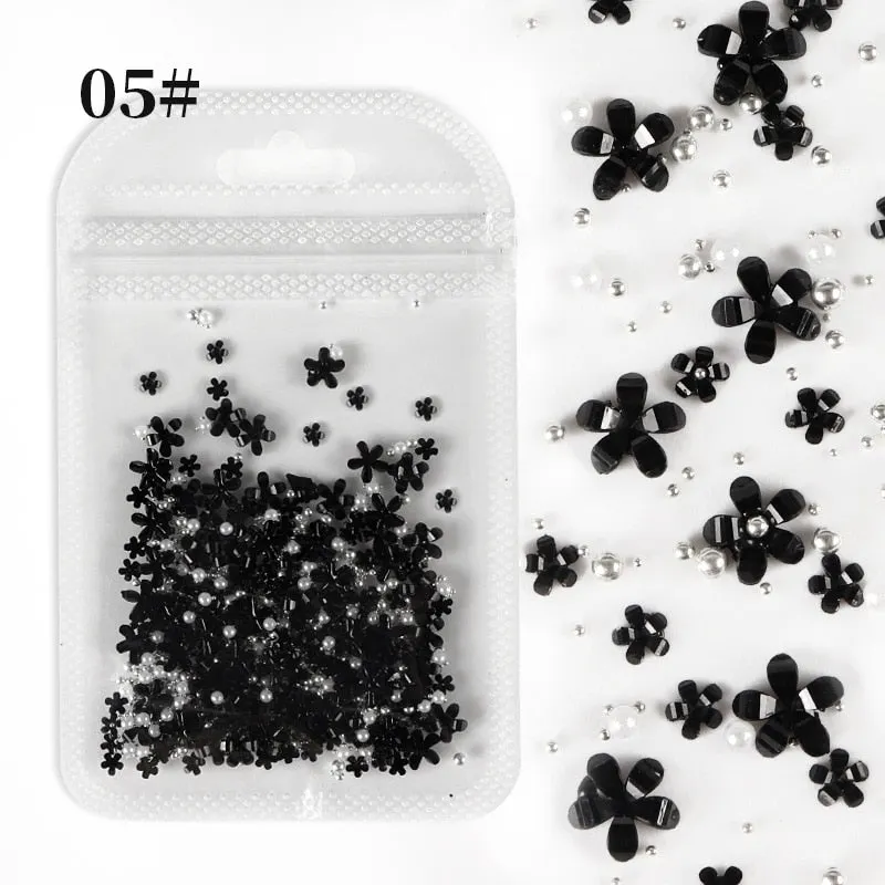 48pcs Mixed Size Aurora Little Bear Nail Art Accessories Resin Kawaii Bear Stereo FlatBack 3D Fashion Fingernail DIY Decoration-Nail Inspo