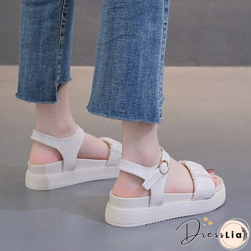 Women Sandals Summer Casual Platform Shoes Fashion Open Toe Ankle Buckle Strap Sandals Beach Sport Sandalia