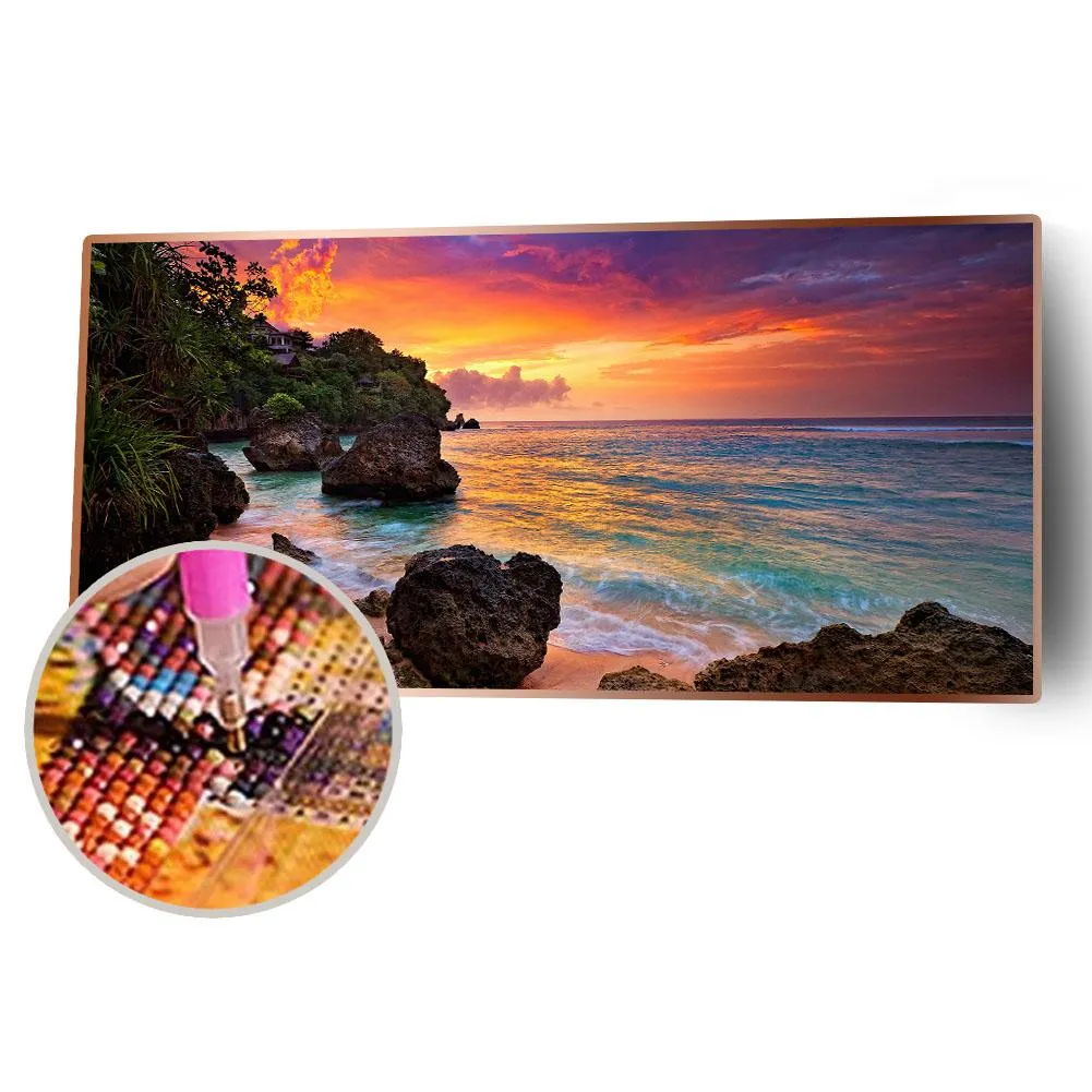 Diamond Painting - Full Round Drill - Beautiful Sea(80*40cm)