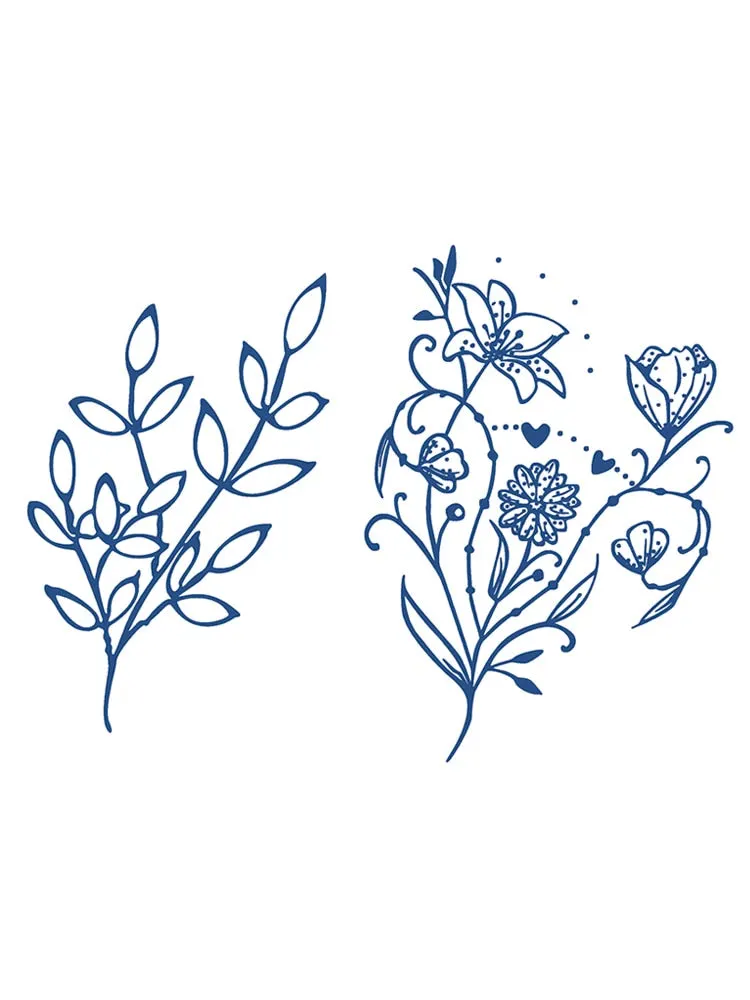 S01-40 herbal tattoo stickers ins wind juice vegetation tattoo simulation stickers durable waterproof men and women