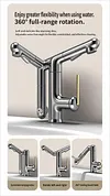 Rotating robotic arm washbasin faucet bathroom vanity sink hand basin hot and cold water faucet