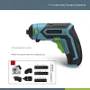 Professional grade 4-in-1 electric screwdriver with 4 directions of rotation, torque, cutting, angle and eccentric attachments and extensive accessories, 400 W 1.5 Ah Li-ion drill bit set