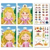 Autocollants de puzzle DIY visage de princesse/animal/dinosaure