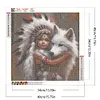 Peinture diamant drill rond enfant indien-40*40cm