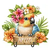 Wooden Special Shape Parrot 2 Hooks Diamond Painting Hook Rail for Wall Cabinet