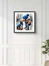 (US Local)Paint By Numbers Kit On Canvas DIY Oil Art Boy Dog Picture Home Decor40x40cm
