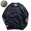 Casual Terry Flocking Thickened Sleeve Patch Round Neck Sports Sweatshirt