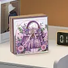 Acrylic Napkin Holder Diamond Painting Kit for Home Table Decor (Purple Bag)