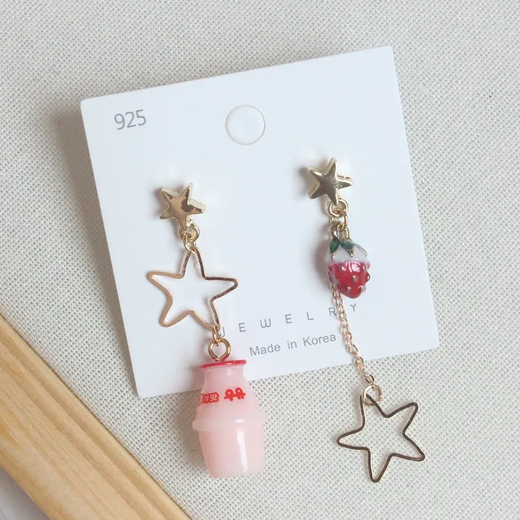 Sweet Strawberry Yogurt Earrings