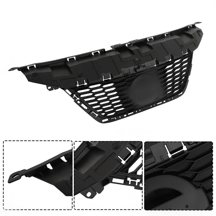 SEBLAFF Front Bumper Grille Upper Lower Black Chrome Grill Replacement for 2020 2021 2022 Versa