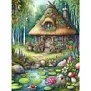 >SALE<Mushroom House Printed Cross Stitch Kit 50x65cm DIY 11CT Thread Art Needlework
