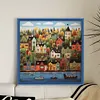 Colorful Houses - 14CT Stamped Cross Stitch - 50*50cm