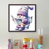 (Small Size)Gnome Goes To Toilet - 18CT Stamped Cross Stitch - 25*25cm