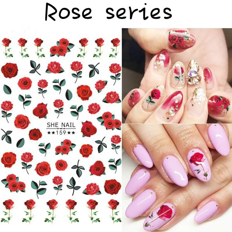 1 Piece of Sunflower Daisy Flower Rose Series 3D Adhesive Nail Decal Children's Nail Art Decoration Stickers