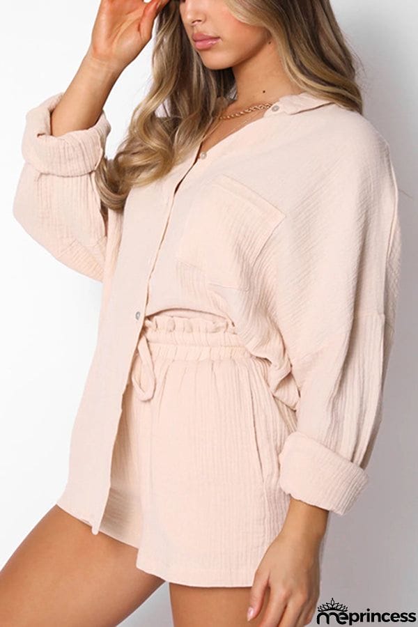 A Great Trip Button Shorts Suits