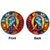 (Upgrade Size)DIY Double Sided Diamond Painting Alphabet Family Last Name Initial Sign Ornament with Chain Window Hanging Kit