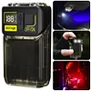 LED+COB Mini Keychain Flashlight 380LM Type-C Rechargeable for Camping (Black)