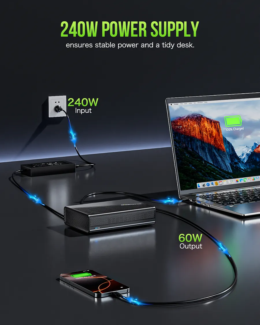 新品 GMKtecポータブルeGPU AMD 7600M XT 8GB AMD Radeon 7600M XT-- AD-GP1 External GPU Docking Station