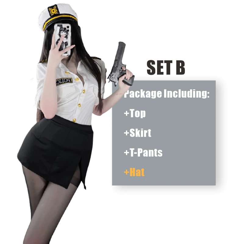 Billionm OJBK Police Woman Officer Uniform Sexy Secretary Erotic Outfit Smooth Stretch Dress Lingerie Policewoman Couple Costumes 2022NEW