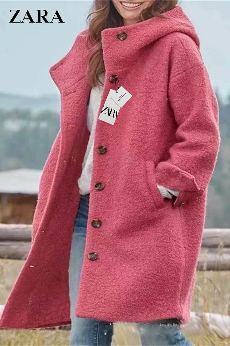 ZARA - KVALITETNA VOLNENA JAKNA Z OVRATNIKOM