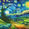 Starry Sky Scenery-11CT Stamped Cross Stitch 50*50cm/19.69*19.69in