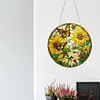 5D Diamond Painting Double Sided Effect  Stained Glass Panel Decorative Home Garden Decoration Hanging Kit(Sunflower)