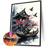 2Pcs Architecture Paysag&egrave;re &Agrave; L&rsquo;Encre Compl&egrave;te Rond Diamant Peinture 30X40CM