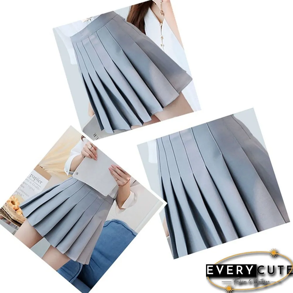Women Fashion Summer High Waist Pleated Skirt Wind Cosplay Skirt