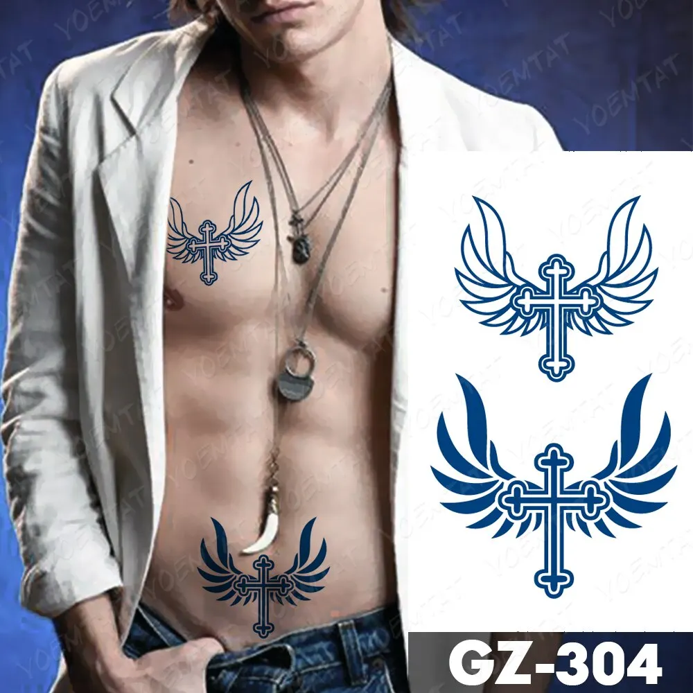 Sdrawing Lasting Ink Tattoos Body Art Waterproof Temporary Tattoo Sticker Line Dragon Tiger Totem Tatoo Arm Fake Fox Whale Tatto