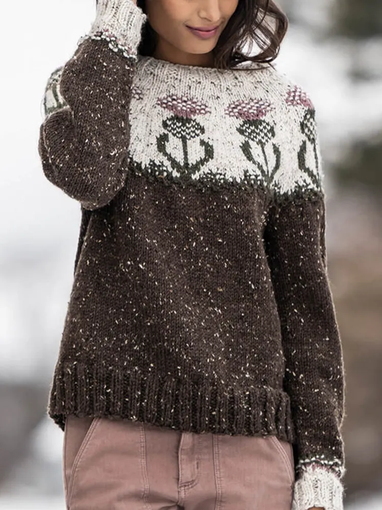 Scotland Thistle Pattern Vintage Soft Knit Sweater