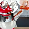 Goulotte verseuse en acier inoxydable pour bol de batteur sur socle