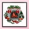 Christmas Fireplace-11CT Stamped Cross Stitch 20*20cm/7.87*7.87in