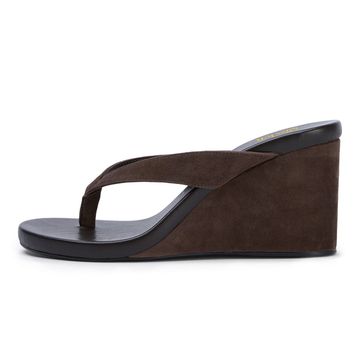Classic Chocolate Brown Open Toe Wedge Heel Summer Slide Sandals Nicepairs