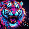 Diamond Painting -DIY Round Drill Colorful Tiger(40*40CM)