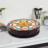 Mandala Diamond Painting Storage Box Wooden Round Jewelry Case with Lid Kits