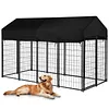 [US Local Warehouse] Outdoor Secure Wire Crate Kennel Anti-Rust Metal Dog Cage for Medium Small Dogs