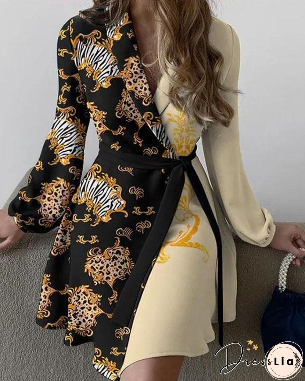 OL Wrap Suit A Line Dress